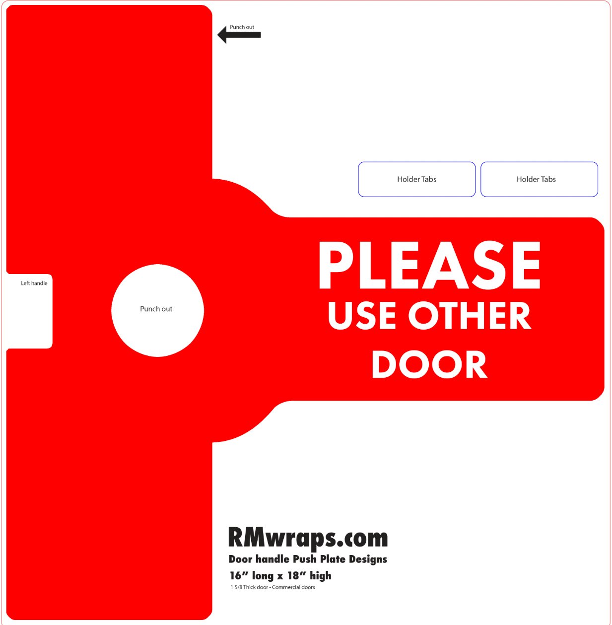 PLEASE USE OTHER DOOR - Decorative Push Plate Wraps